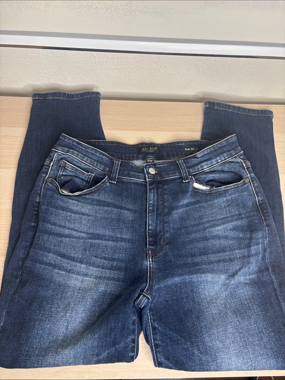 Judy Blue Jeans Women’s Size 16W Dark Blue Slim Straight Stretch Denim
